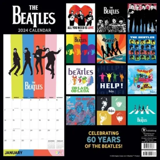 TF Publishing 2024 Wall Calendar 12"x12" The Beatles image {4}