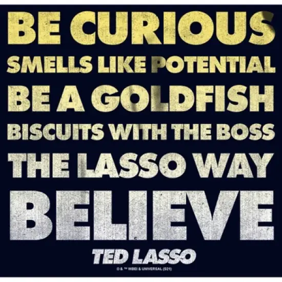 Men's Ted Lasso Be Curious Quote Stack T-Shirt image {1}
