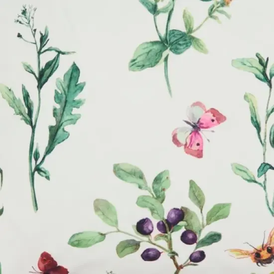 Saro Lifestyle Whimsical Bumble Bee Floral Outdoor Pillow with Poly Fill, 18"x18", Multicolored image {2}