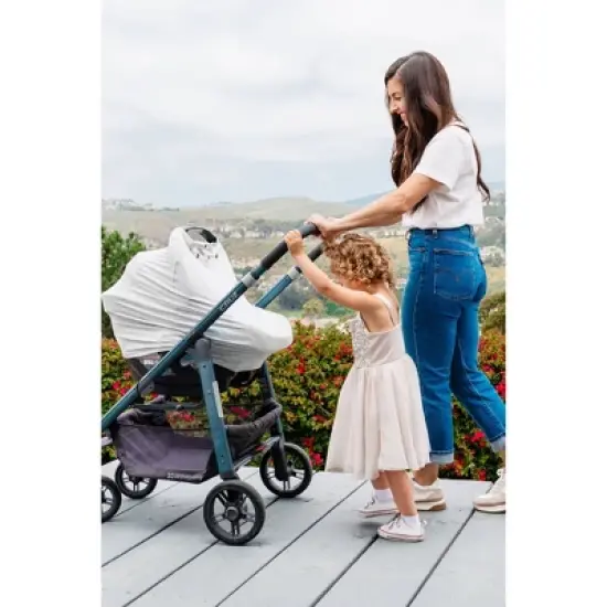 Snuggle Shield LUXE Protection Rayon from Bamboo Multi Use Antimicrobial Air Filtering Infant Car Seat/Nursing Cover - Gray image {6}