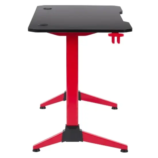 Conqueror Gaming Desk with Led Lights Black and Red - CorLiving image {4}