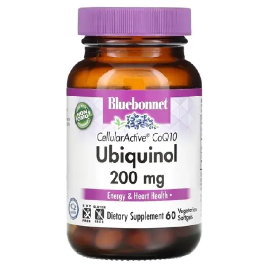 Bluebonnet Nutrition Ubiquinol,  CellullarActive CoQ10, 200 mg, 60 Vegetarian Softgels image {4}
