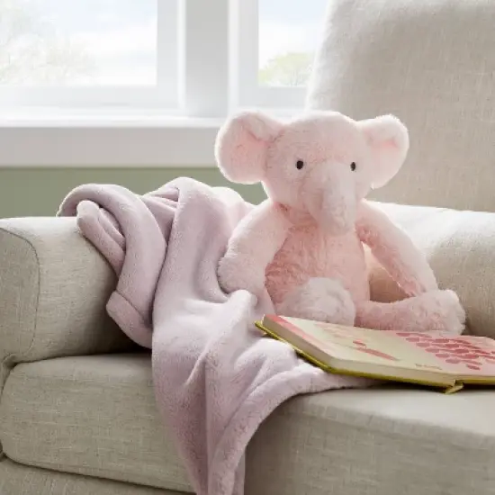Plush Blanket with Soft Toy - Cloud Island&trade; Pink Elephant image {1}