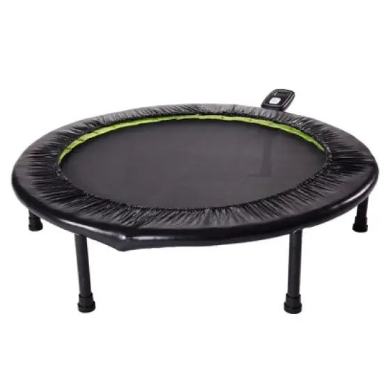Stamina Products 36 Inch Round Foldable Full Body Cardio Fitness Trampoline with LCD Workout Track Monitor and Smart Audio Coaching App, Black image {6}