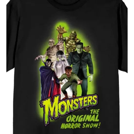 Universal Monsters Group Shot Crew Neck Short Sleeve Women's Black T-shirt image {1}