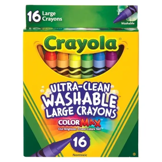 Crayola 16ct Ultra Clean Washable Large Crayons Classroom Supplies for Preschool Teachers Toddler School Supplies Ages 3+ image {3}