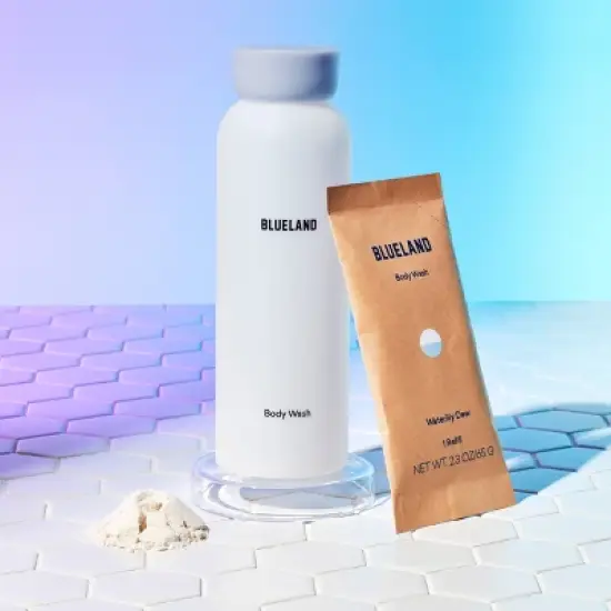 Blueland Body Wash Bottle with Refill - Water Lily Scent - 2.3oz/Makes 18 fl oz image {3}