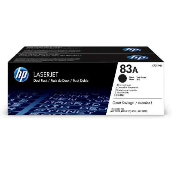 HP 83A 2-pack Black Original LaserJet Toner Cartridges, Per cartridge: 1,500 image {5}