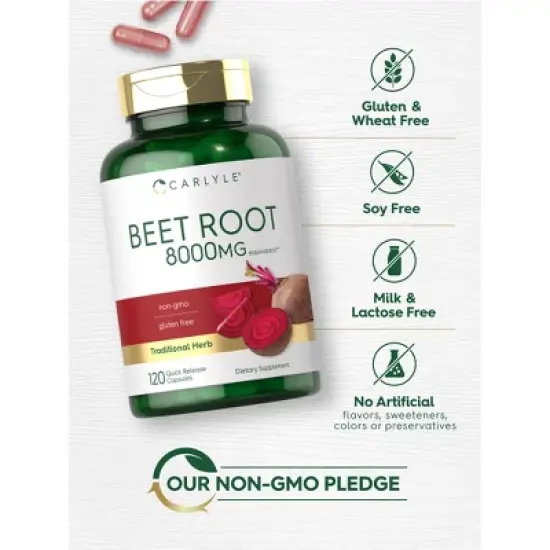 Carlyle Beet Root Capsules | 8000 mg | 120 Count image {3}