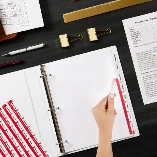 Avery 8 Tab Dividers for 3 Ring Binder, Easy Print & Apply Clear Label Strip, Index Maker Customizable White Tabs, 5 Sets (11437) image {6}