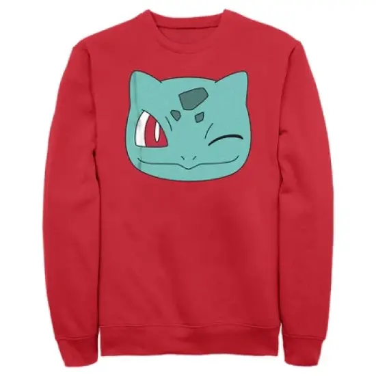 Men's Pokemon Bulbasaur Wink Face Sweatshirt image {7}