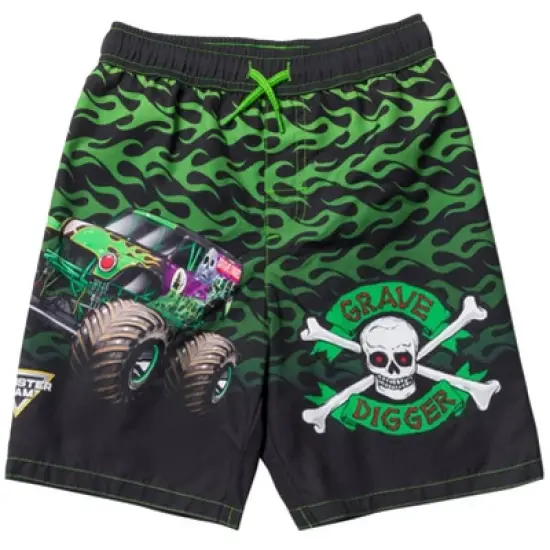 Monster Jam Maximum Destruction Megalodon Grave Digger El Toro Loco Swim Trunks Bathing Suit Toddler  image {7}