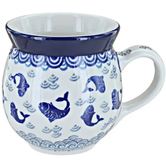 Blue Rose Polish Pottery Ceramika Artystyczna Bubble Mug image {31}