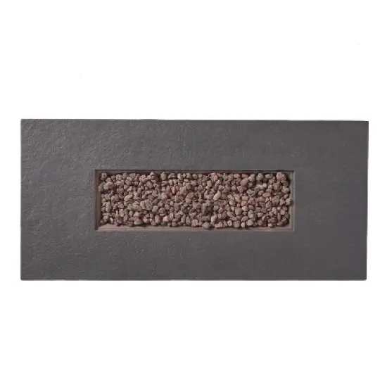 Chesney Outdoor 50000 BTU Light Weight Concrete Rectangular Fire Pit Stone - Christopher Knight Home image {5}