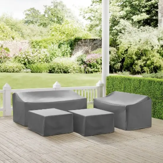 Crosley 4pc Sectional Cover Set, Sofa with Two Square Tables image {1}