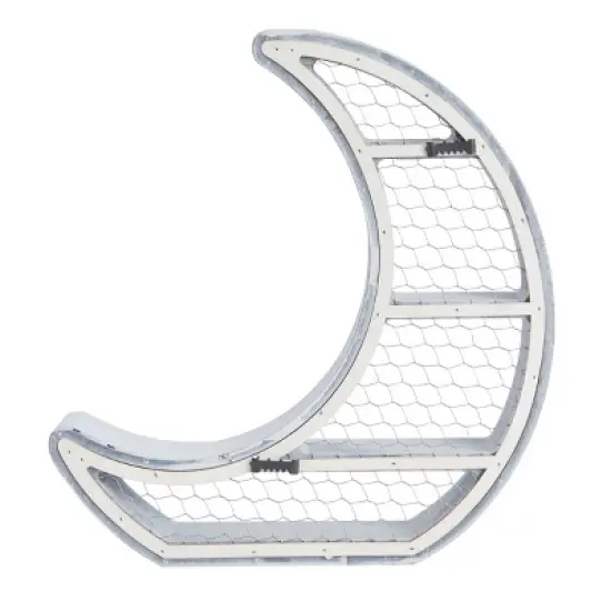 Farmlyn Creek Small Wooden Crescent Moon Wall Shelf for Crystals & Essential Oils, Rustic Home Wall Decor for Nursery, White, 10.7 x 11.2 x 2 In image {7}