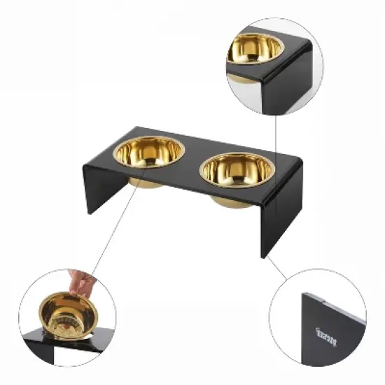 THE LICKER STORE Keaton Modern Acrylic Rectangular Elevated Pet Feeder image {4}