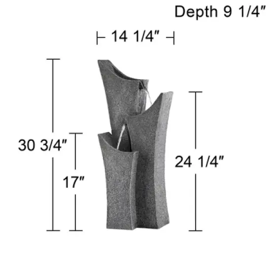 John Timberland Exton Modern Zen Cascading Arched Outdoor Floor Water Fountain 30 3/4" for Yard Garden Patio Home Deck Porch House Exterior Balcony image {6}