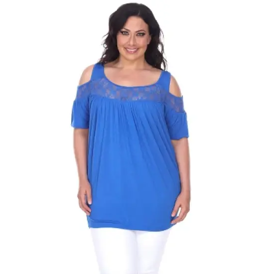 Women's Plus Size Cut Out Shoulder Bexley Tunic Top - White Mark image {6}