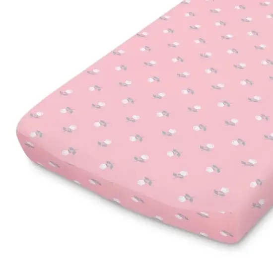 The Peanutshell Changing Pad Covers - Pink Roses/Floral 2pk image {3}
