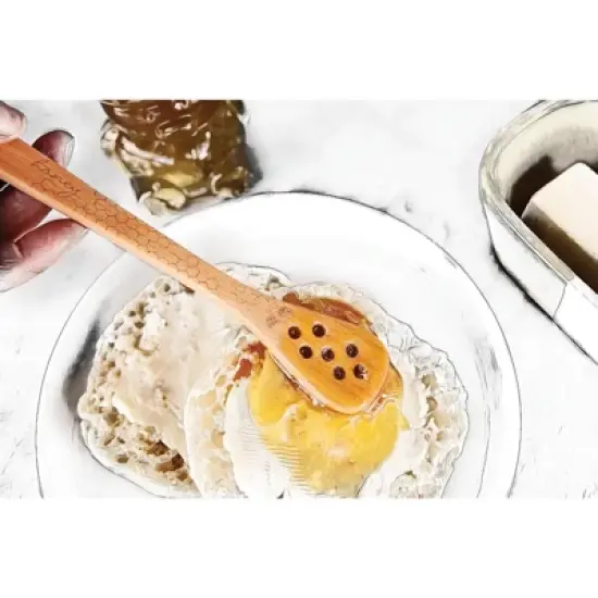 Talisman Designs Beechwood Honey Spreader & Dipper, Honey Bee Collection image {1}