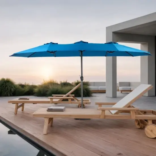 Sapphtopaz 14.8Ft Patio Umbrella Double Sided Outdoor Waterproof Large Umbrella Sun Shades with Crank for Garden, Pool, Backyard, Patio image {6}
