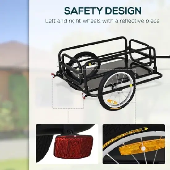 Bike Cargo Trailer, 110 lbs Load Capacity,  Bicycle Wagon Cart, Foldable Compact Storage with ordinary Hitch image {3}