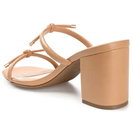 Journee Collection Womens Jessa Tru Comfort Foam Open Square Toe Block Heel Sandals Tan 12 image {6}
