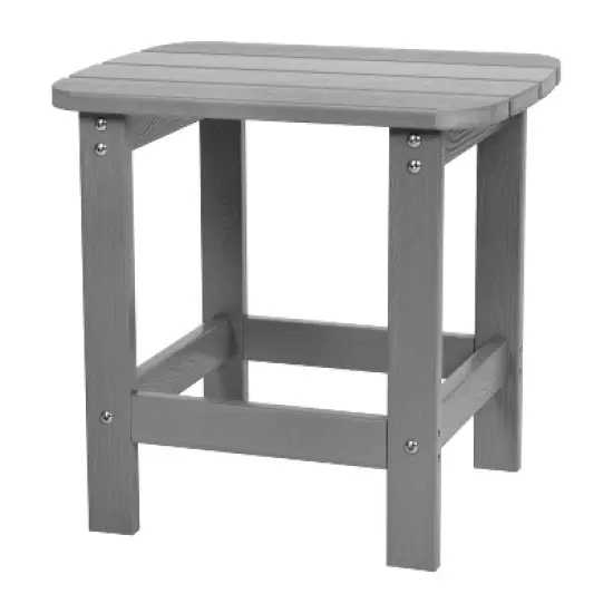 Emma and Oliver Indoor/Outdoor Polyresin Adirondack Side Table for Porch, Patio, or Sunroom image {13}