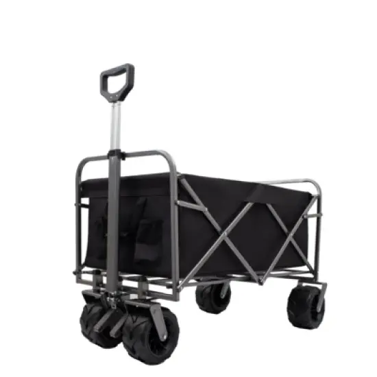 FATMOON Collapsible Folding Garden Cart Wagon with Drink Holders & All-Terrain Wheels for Sand,Beach,Camping,Pet Owners and Gardening Enthusiasts image {7}