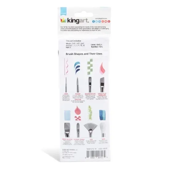 KINGART Black Nylon Brush Set 10 pc image {2}
