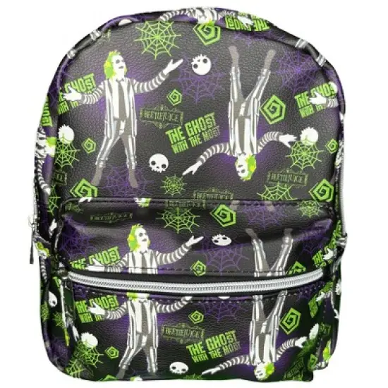 Beetlejuice All Over print 10" Mini Deluxe Backpack with 1 Front pocket image {1}