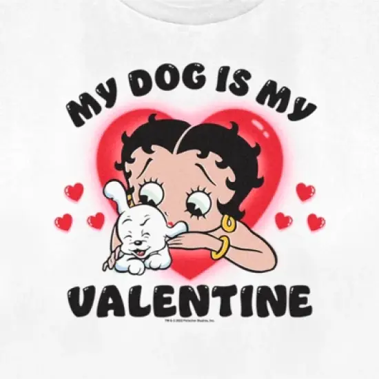 Women's Betty Boop My Dog Is My Valentine T-Shirt image {1}