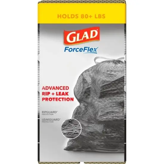 Glad ForceFlex + Large Drawstring Black Trash Bags - 30 Gallon - 68ct image {6}
