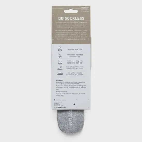 FLAT SOCKS No Show Cushioned Socks - Gray: Shoe Accessories, Foam, Polyester image {2}