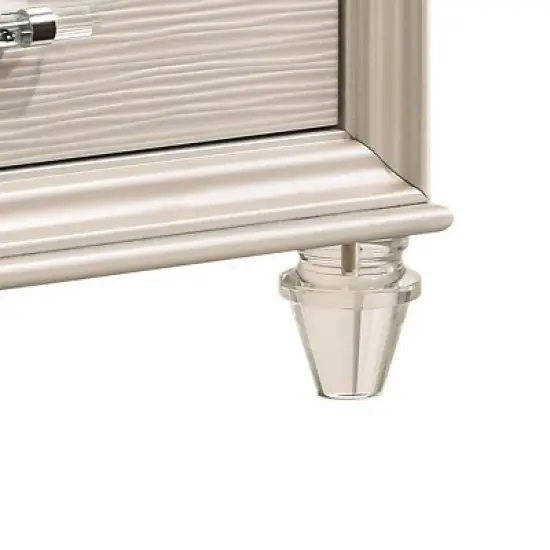 Fosset 2 Drawer Acrylic Legs Nightstand Pearl White - HOMES: Inside + Out image {2}