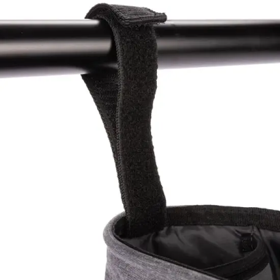 Diono Buggy Buddy Universal Stroller Organizer, Cup Holders, Secure Attachment, Zippered Pockets, Gray image {6}