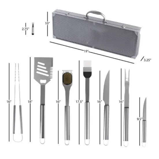 Hasting Home 19-Piece BBQ Grilling Utensil Set image {2}