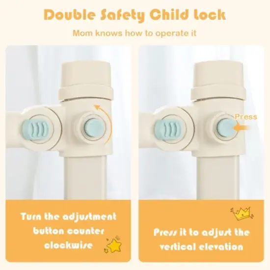 Safstar 57" Bed Rails for Toddlers Vertical Lifting Baby Bedrail Guard with Lock Grey image {4}