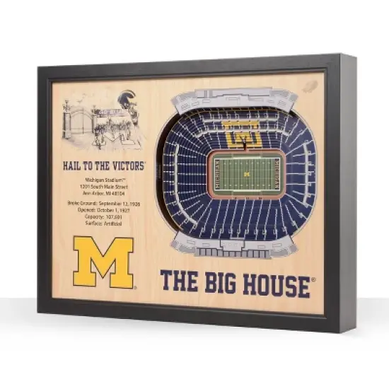 NCAA Michigan Wolverines 25-Layer StadiumViews 3D Wall Art image {5}