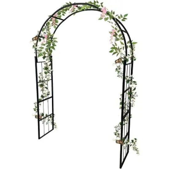 Acekool Metal Garden Arch Trellis for Climbing Plants, Outdoor Wedding Arch image {2}