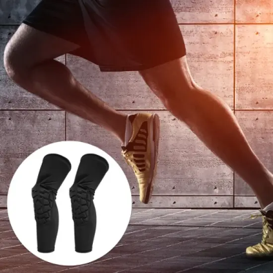 Unique Bargains Block Shape Knee Brace Protection Sponge Knee Pads Soft Breathable Knee Support Black 1 Pair image {5}