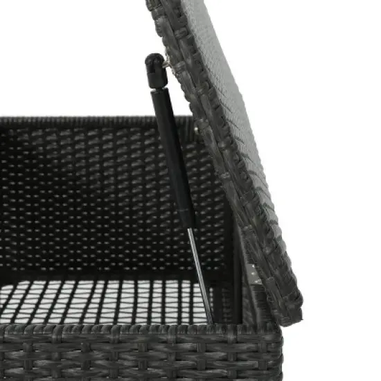 WELLFOR 37 gal Rattan Deck Box Gray image {5}