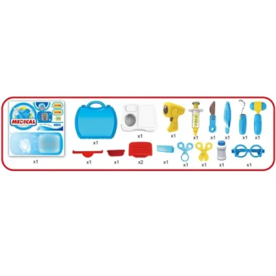 Link 18 Piece Complete Pretend Play Doctor Toy Set Including Carrying Case, Doctor Kit For Kids, Toddlers, Boys, And Girls image {3}