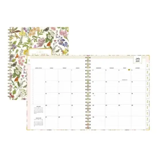 Day Designer 8.5"x11" 2025-2026 Weekly/Monthly Wirebound Teacher Lesson Planner Clipboard Hardcover Butterfly Garden, Teacher Supplies image {3}