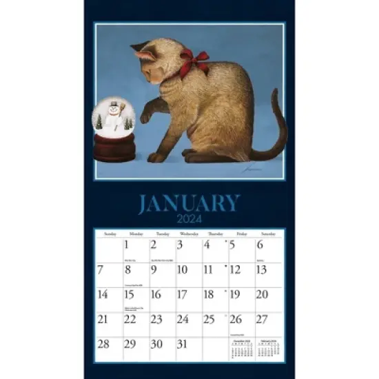 Lang 2024 Wall Calendar 24"x12" American Cat image {1}