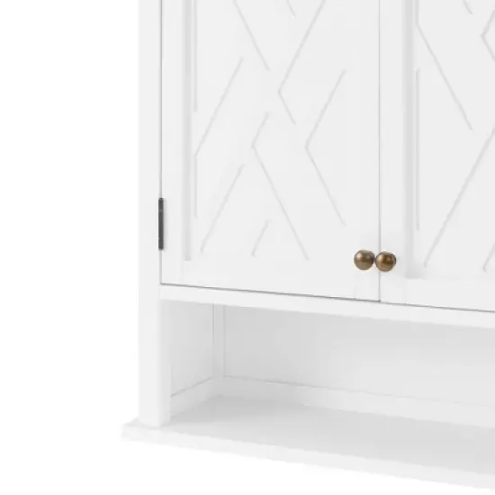 Coventry Wall Mounted Bath Storage Cabinet with Two Doors White - Alaterre Furniture image {5}