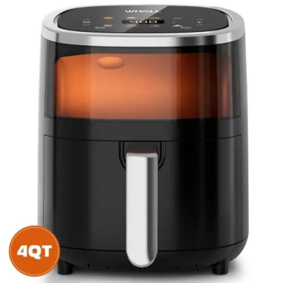 WHALL Air Fryer, 4QT Touchscreen Air Fryers with View Window, Air Fry, Bake, Broil, Dehydrate, Roast, Reheat, 12 Presets, Less Oil image {10}