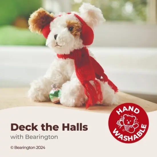 Bearington Chilly The Stuffed Dog, Small Christmas Stuffed Animals, 7.5 In White Dog Stuffed Animal, Holiday Stuffed Animal Gift image {1}