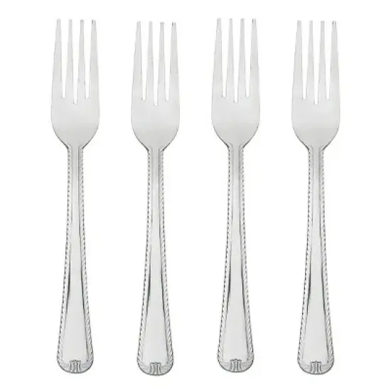 (8 pack) Lace Dinner Fork Set, Silver Stainless Steel, 4 Count image {1}